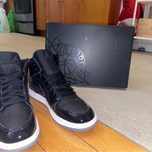 Air Jordan Black and Purple Sneakers